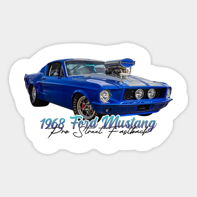 1968 Ford Mustang Pro Street Fastback Sticker by Gestalt Imagery